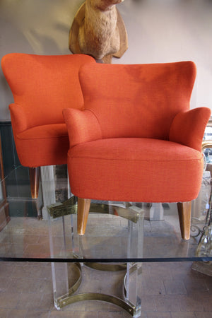 Pair of Red Lounge Chairs