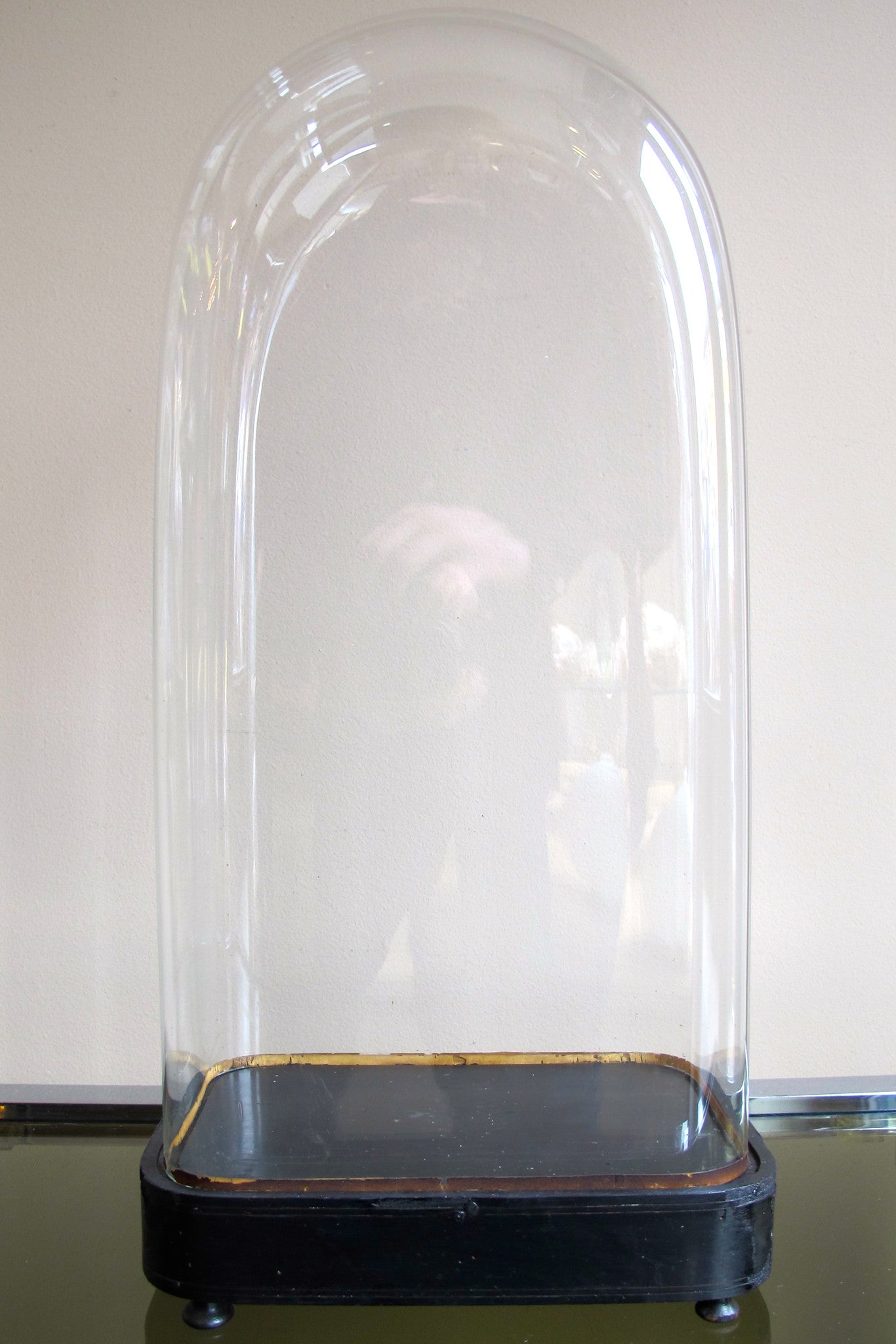 Large selection of empty antique glass domes available .