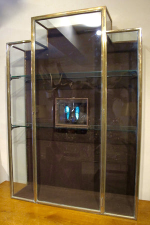 Stepped brass display cabinet