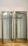 Pair of brass display cabinets
