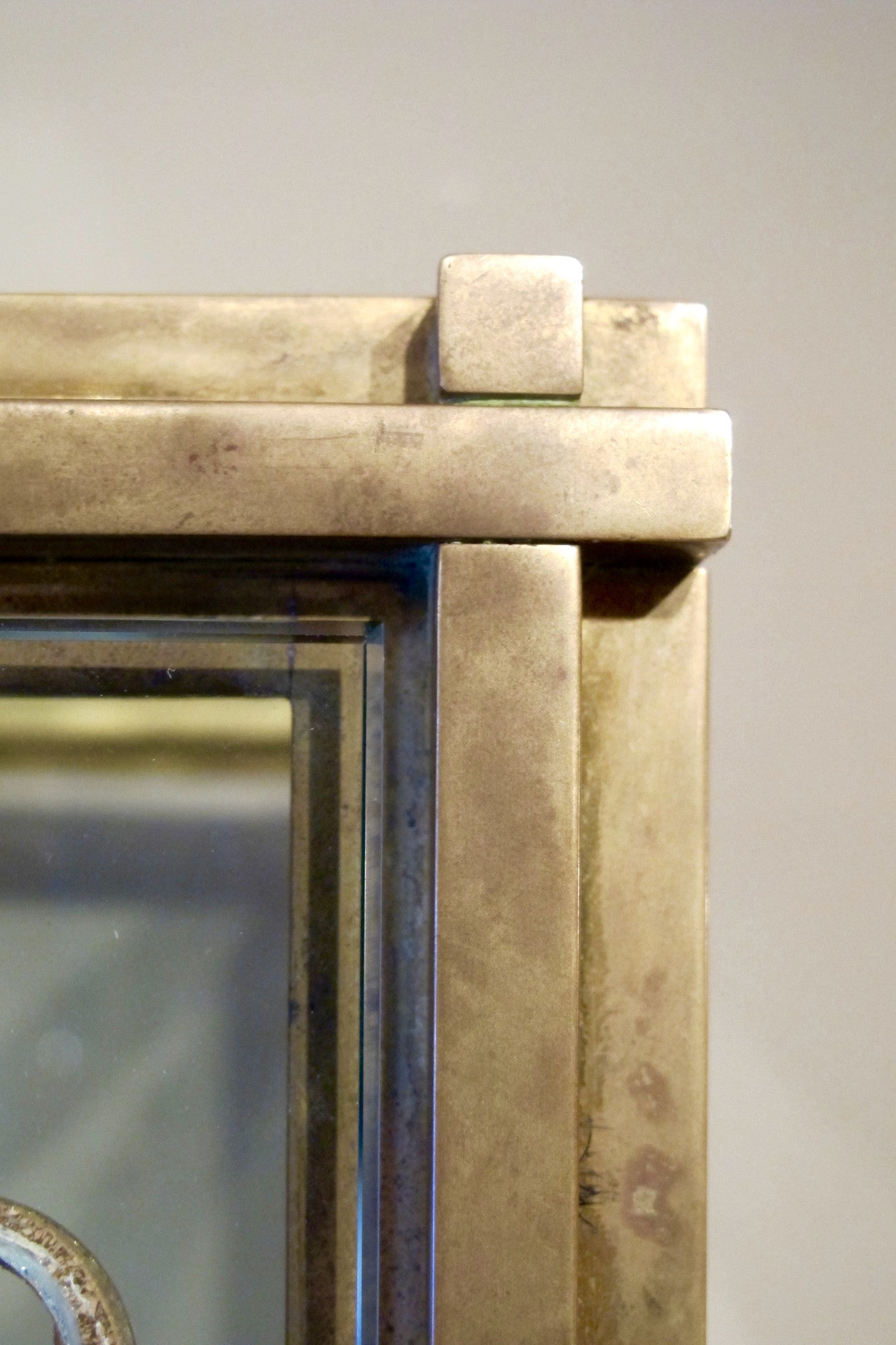 Pair of brass display cabinets