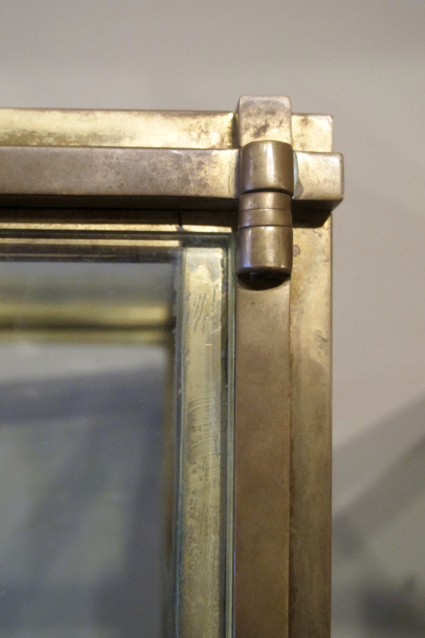 Pair of brass display cabinets