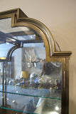 X Pair of Stunning brass 1920s Display cabinets ( curved glass detail)