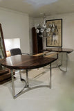 X Exceptional , extending, Merrow Associates Rosewood and Chrome Dinning Table Designed by Richard Young.
