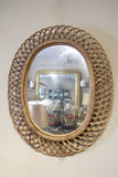 X Set of 5 1950s italian rattan Mirrors