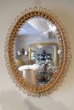 X Set of 5 1950s italian rattan Mirrors