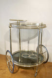 Round Brass cocktail Trolley