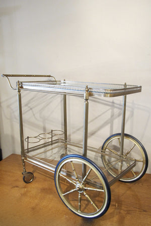 X Silver plated bar trolley.