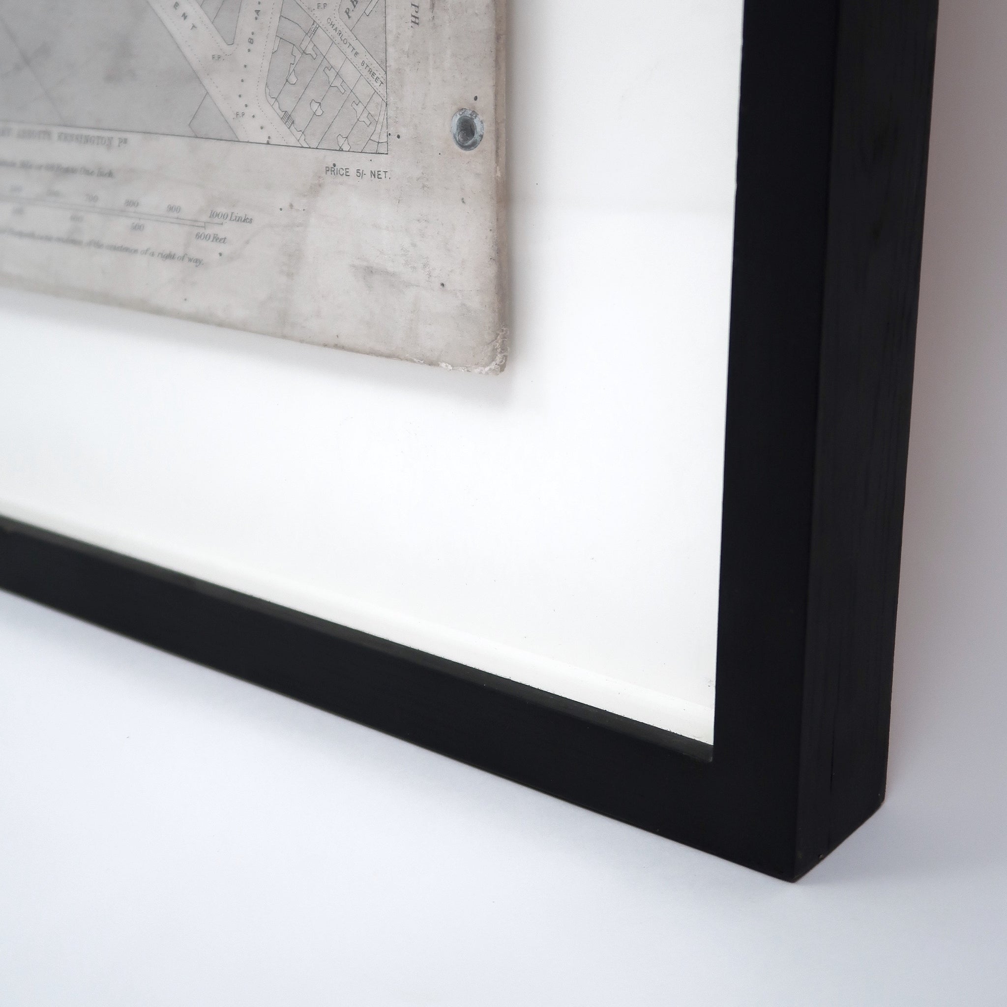 Original framed Land registry map of Hyde park and Knightsbridge circa 1900 .