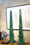 X Pair of Large Malachite Obelisks