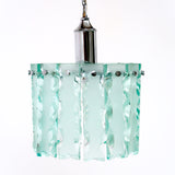 Large vintage italian  pendant light with "chiselled" edges.