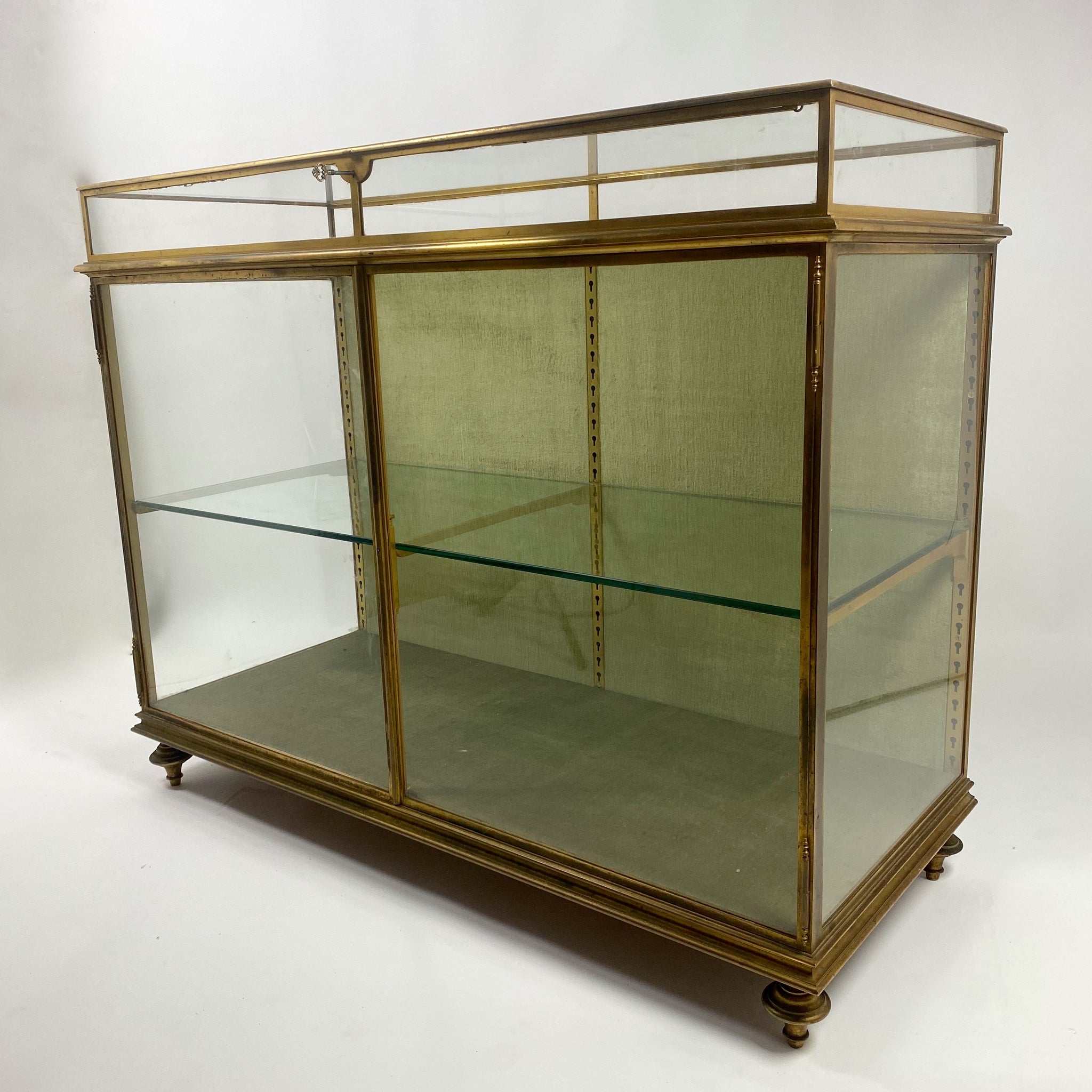 Fabulous French bronze vitrine with glazed hinge top circa 1900.