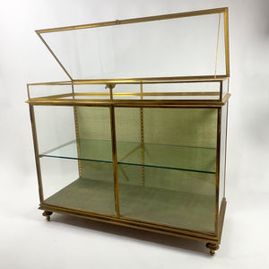 Fabulous French bronze vitrine with glazed hinge top circa 1900.