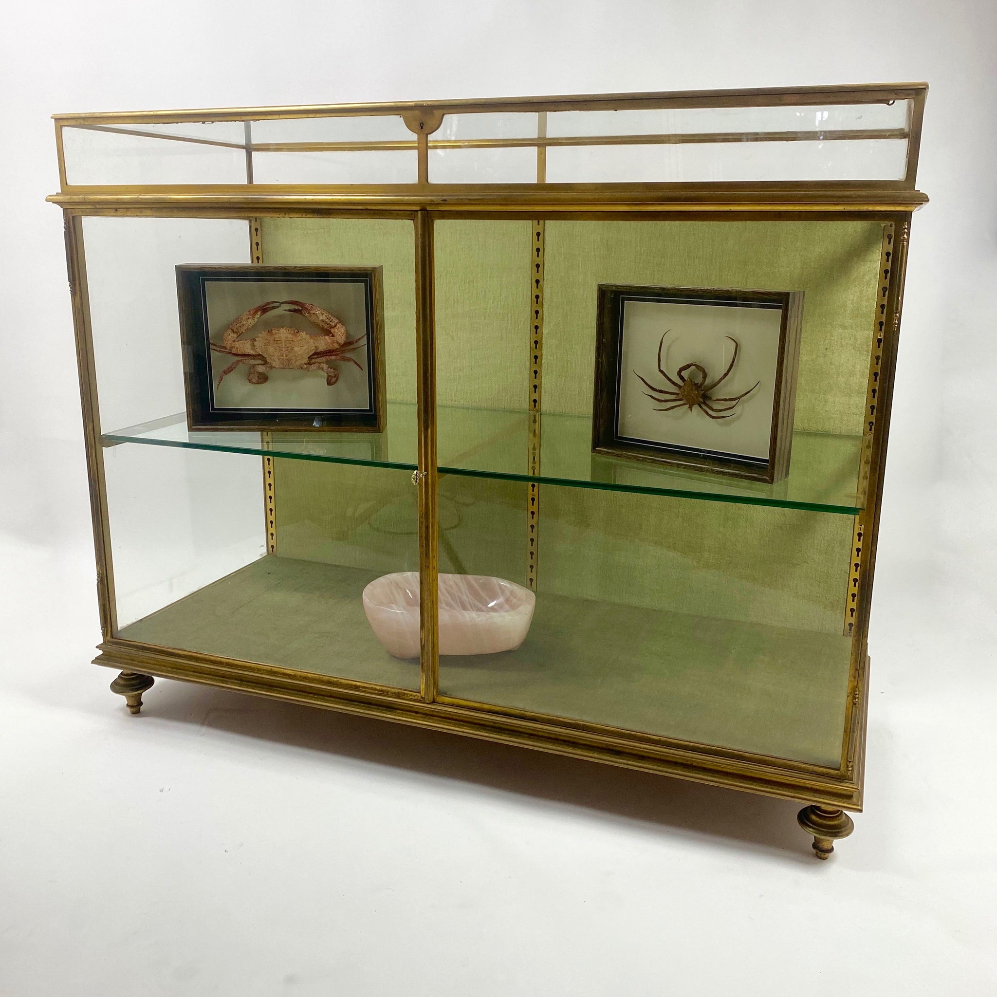 Fabulous French bronze vitrine with glazed hinge top circa 1900.