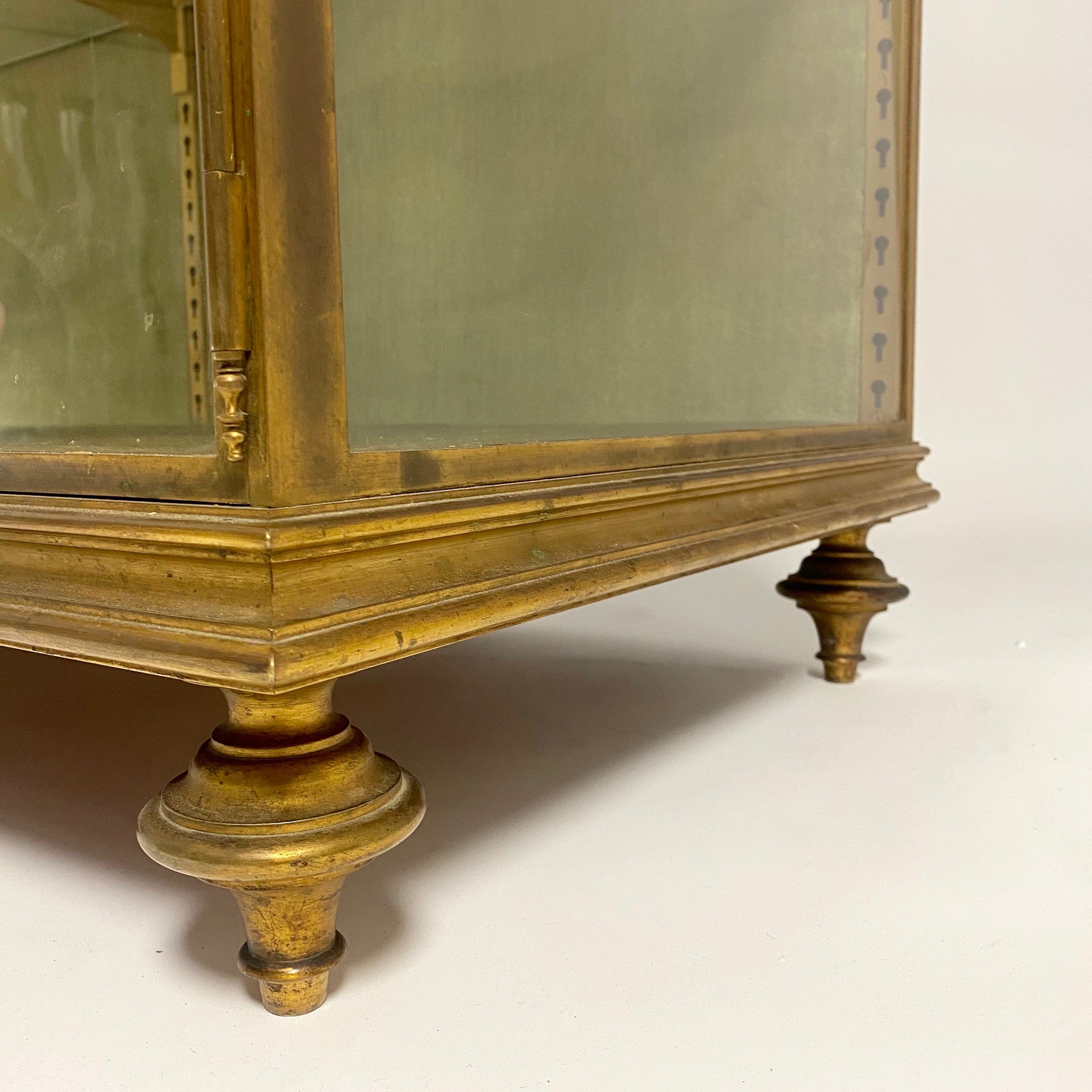 Fabulous French bronze vitrine with glazed hinge top circa 1900.