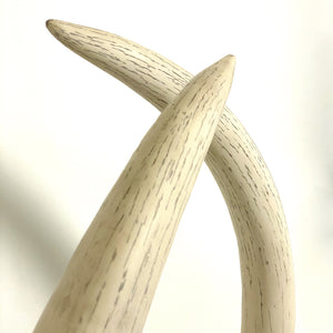 Amazing pair of french 1970's CAST RESIN Tusk sculptures .