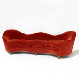 Stunning Italian 1940's Italian sofa in Mohair upholstery.