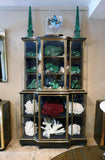 X Stunning Ebonised Brass and Rosewood Antique Breakfront Vitrine