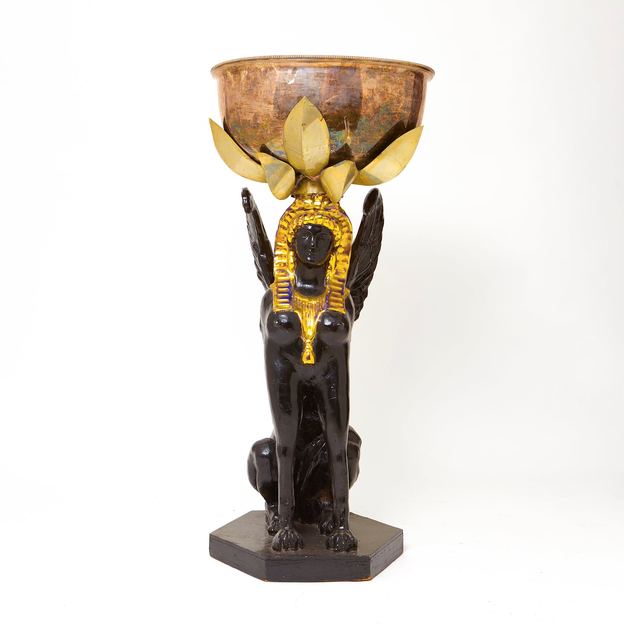 Anthony Redmile composition and silver plate Sphynx Planter.