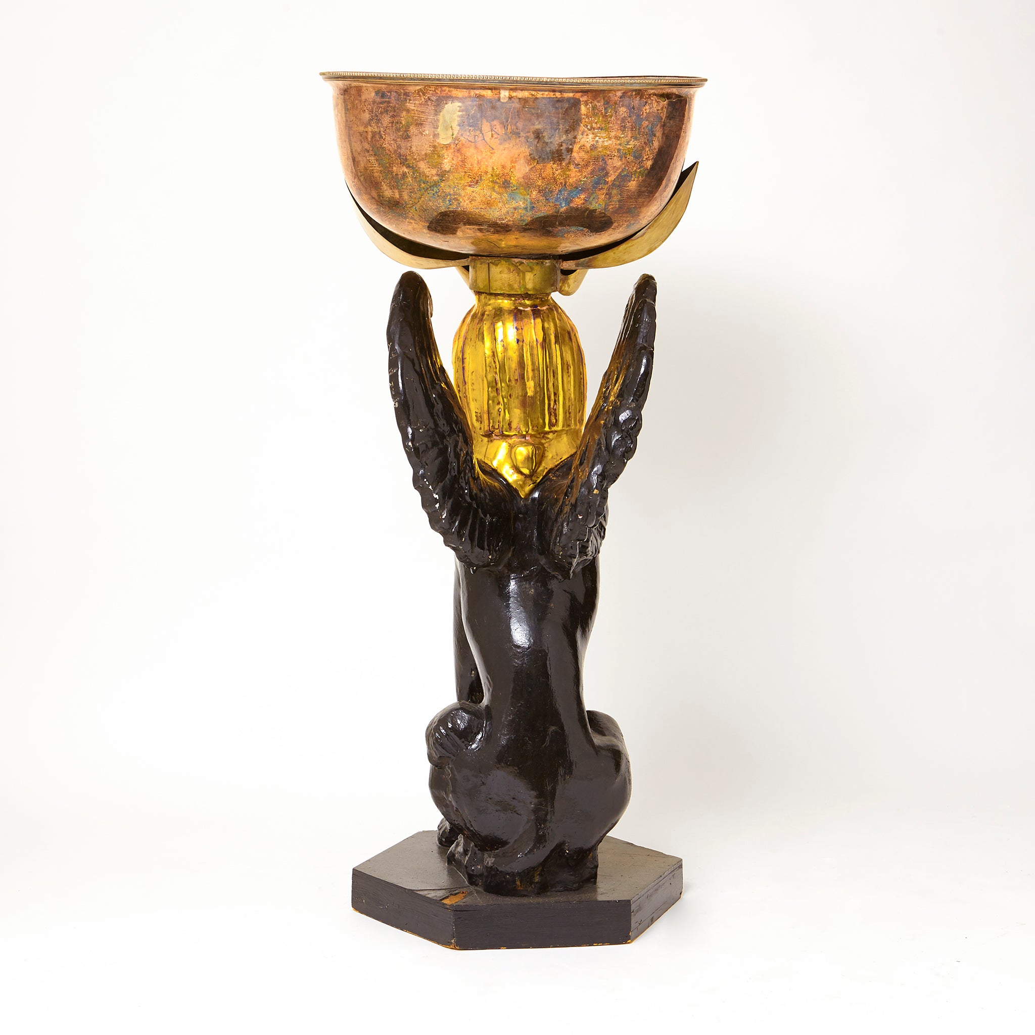 Anthony Redmile composition and silver plate Sphynx Planter.