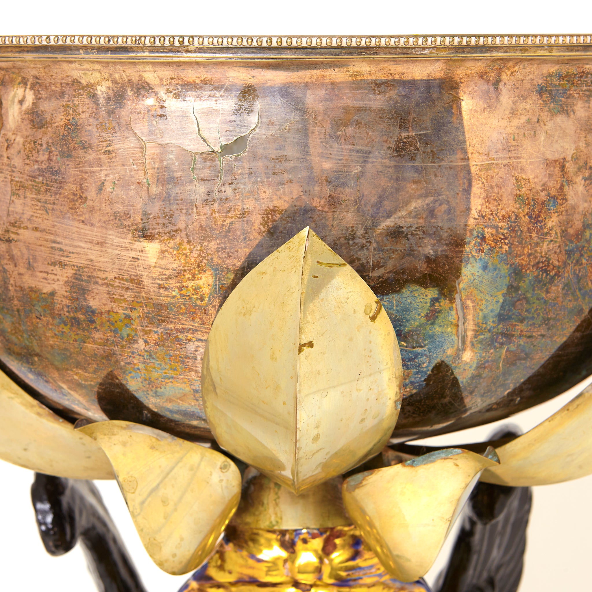 Anthony Redmile composition and silver plate Sphynx Planter.