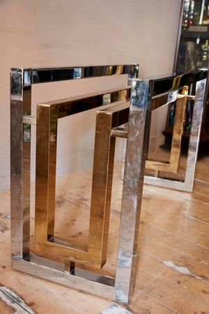 1970's chrome and gold centre table attributed to Romeo Rega .