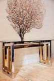 1970's chrome and gold centre table attributed to Romeo Rega .