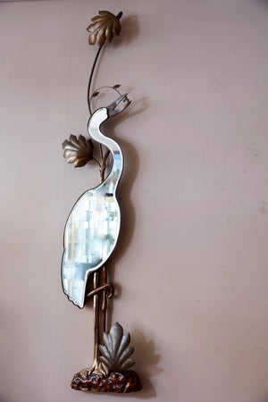 Mirror in the form of a flamingo with lights french circa 1970