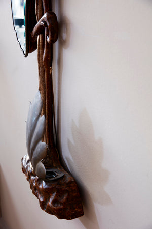 Mirror in the form of a flamingo with lights french circa 1970