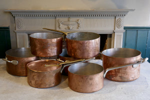 X Collection of Copper Pans