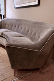 X Curved 1950s italian sofa recovered in Linwood velvet