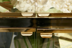 X A 1970s smoked chrome and brass breakfront display cabinet  by Design Institute of America .