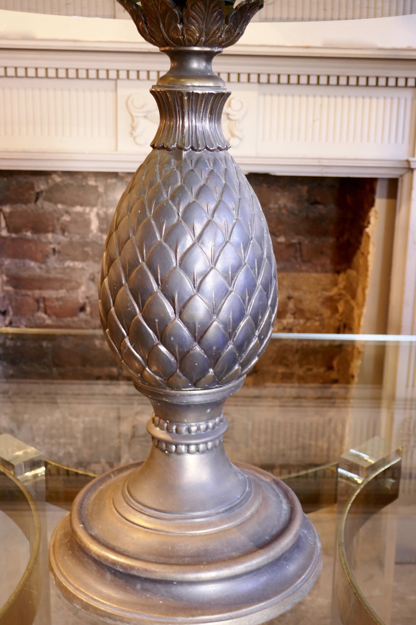 X 1970s Pineapple Base brass side Table .
