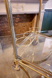 X 1950's French Brass Drinks Trolley with bottle rack