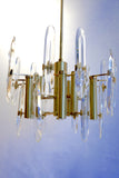 X 1970's Nine-Light gold-plated Chandelier by Gaetano Sciolari