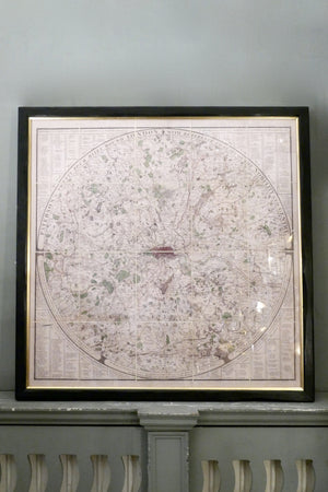 X A framed linen backed , hand finished facsimile of Paterson's map of london.