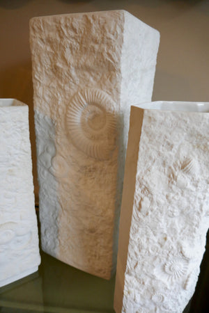 X Set 3 of fossil ceramic vases  by kaiser