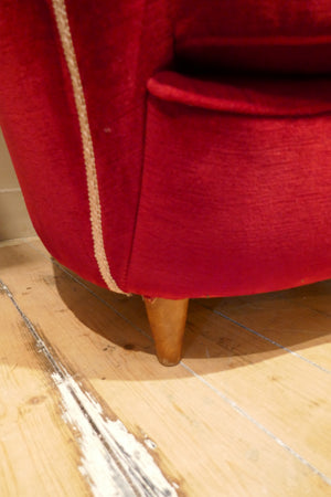 Pair of highly decorative Italian 'Shell' mid century tub chairs of ample proportions .