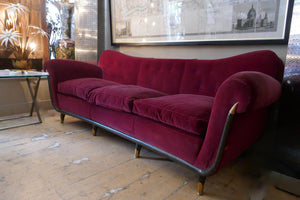Highly decorative Guglielmo Ulrich 3 seater sofa circa 1940 . With gilt bronze embelishments.