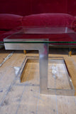 Unusual french steel geometric side table circa 1970.