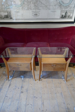 Pair of Italian 1950's bedside cabinets .