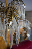 Gilt bronze Viennese palm chandelier circa 1900 designed by Joseph Hoffman and manufactured by Balkalowits . With decorative original chain and ceiling plate.