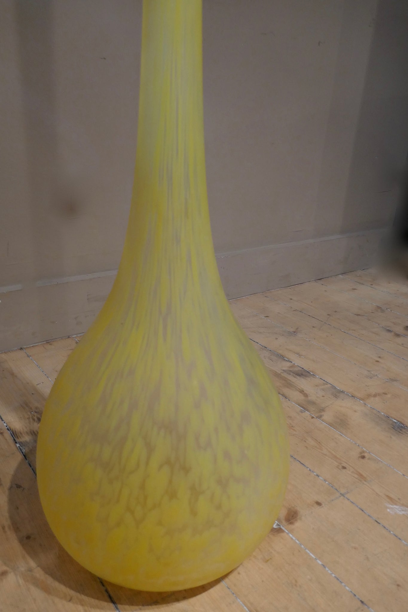 Giant 1960's mottled glass floor vase .