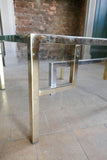 Pair of very decorative 1970's side table with gold and chrome details.