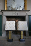 Pair of 1970's verre  eglomise table lamps .