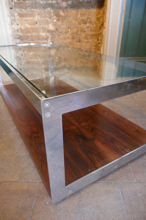 Large , stunning quality ,Merrow Associates two tier coffee table designed by Richard Young Circa 1970.