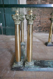 Highly decorative Italian bronze coffee table with Neoclassical column details circa 1970.