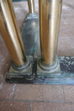 Highly decorative Italian bronze coffee table with Neoclassical column details circa 1970.