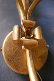 Pair of gilt Italian wall lights with palm frond detail circa 1960