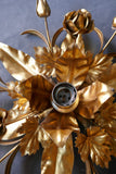 Highly decorative gold Italian ceiling light of floral design circa 1960 .